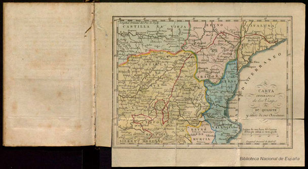 Carta Geografica de los Viages de Dn. Quijote y sitios de sus Aventuras
